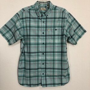 Bob Timberlake Short Sleeve Cotton Plaid Flannel Shirt Cotton Large